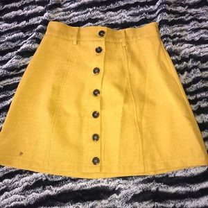 Yellow Button Up Skirt